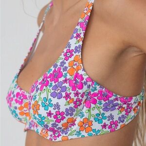 Floral Multicolor Bikini Top